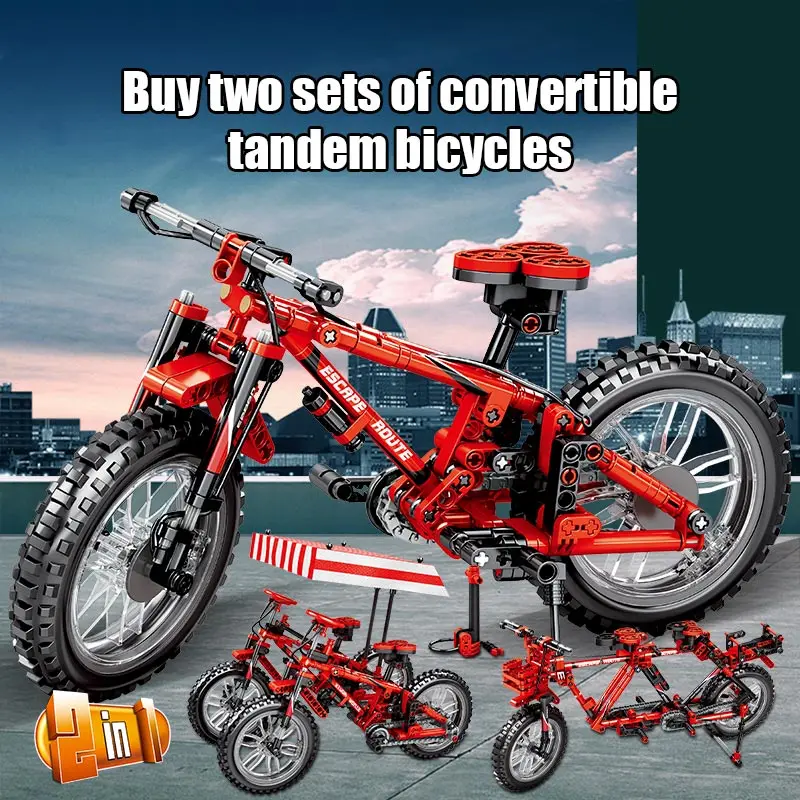 Hipac 612 шт Строительные блоки велосипед горный игрушки для детей мальчиков