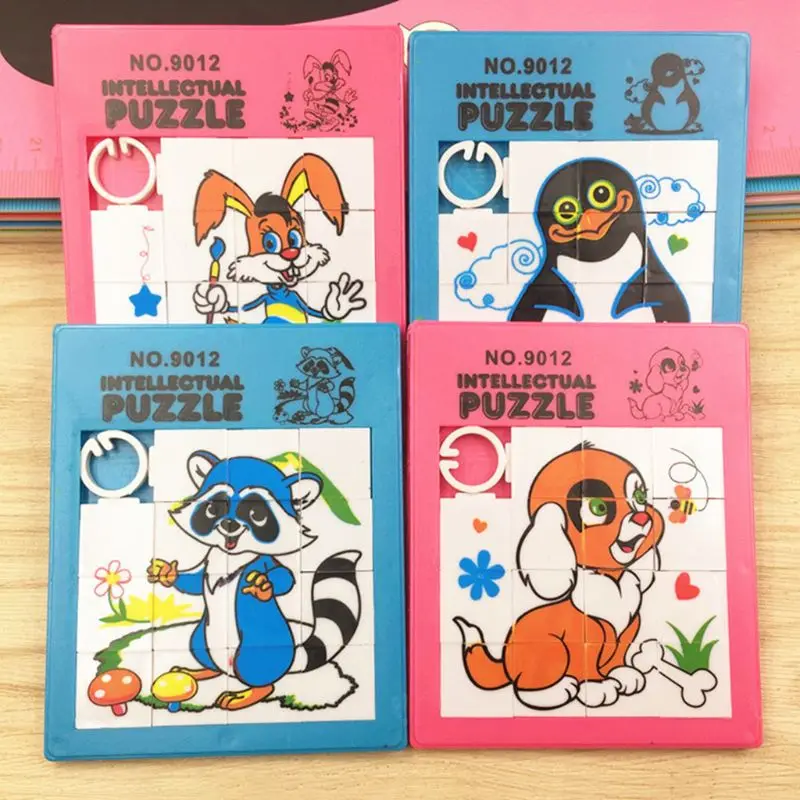 

1set 3D Slide Puzzle Plastic Building Numbers Alphabets Learning Jigsaw Game Toys Children's Educational Toy Animal Puzzles Gift