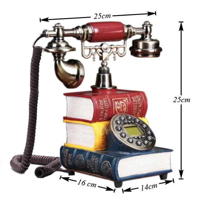 Европейский модный винтажный телефонный клавишный циферблат британский красный