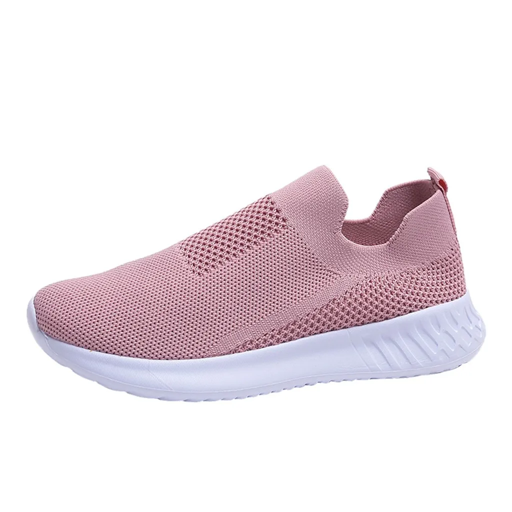 

Mesh Solid Non-slip Sneaker For Woman New Arrival Slip-on Sock Flat Sneakers Woman Shoes Large Size Student Shoes Drop