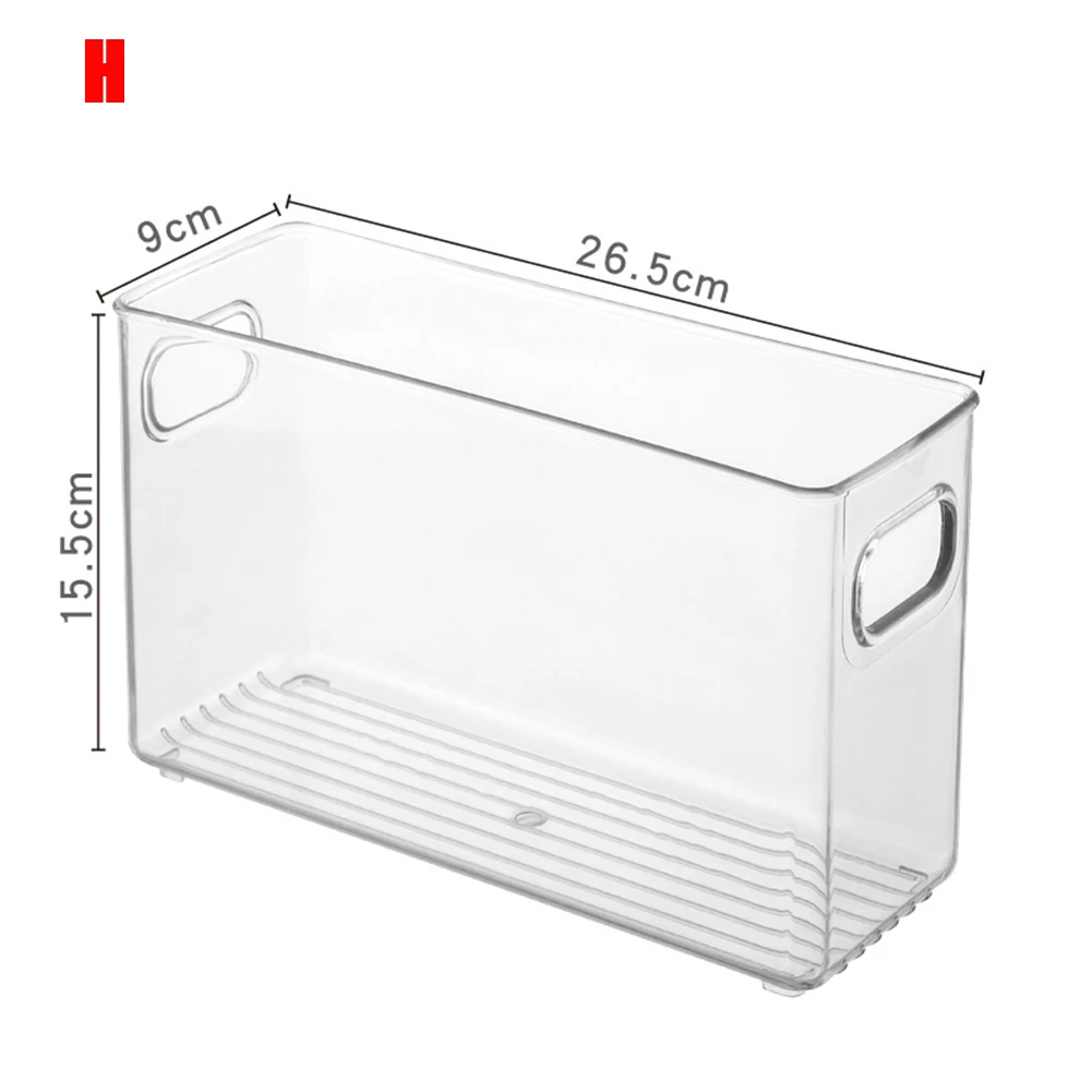 

Refrigerator Organizer Bins Stackable Fridge Organizers Storage Box with Cutout Handles for Freezer Cabinets HVR88