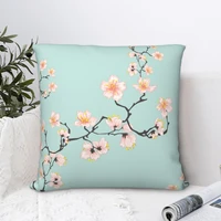 sakura cherry square pillowcase cushion cover funny zipper home decorative throw pillow case for sofa nordic 4545cm