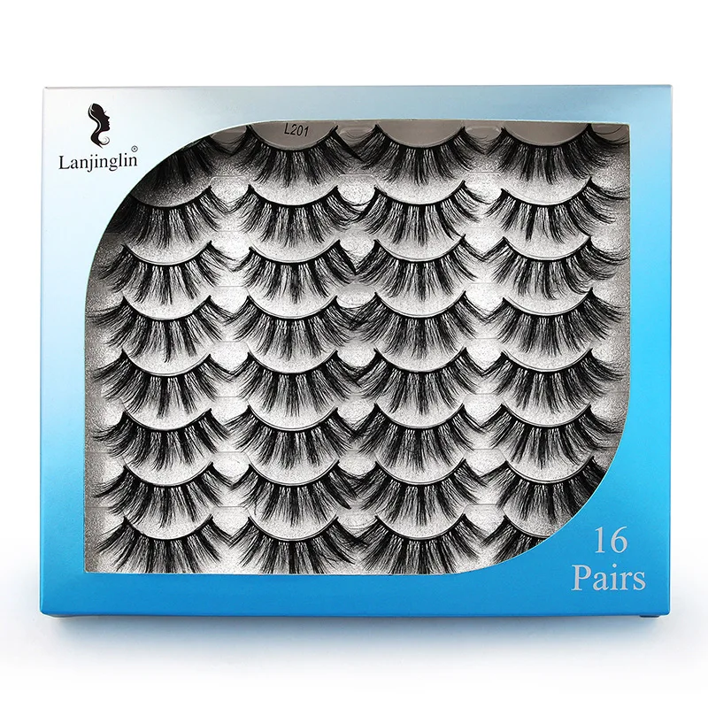 16/80/160 Privade Logo Label Wholesale Faux Mink Lashes Pack 3D Volume Natural Long Fluffy Wispies Cross False Eyelashes