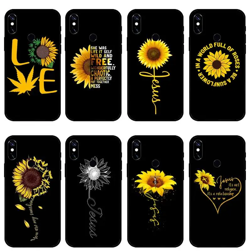 

Phone Case For Xiaomi Redmi note 7 8 9 pro 8T 9A 9S Mi Note 10 Lite pro Sunflower Jesus Christ