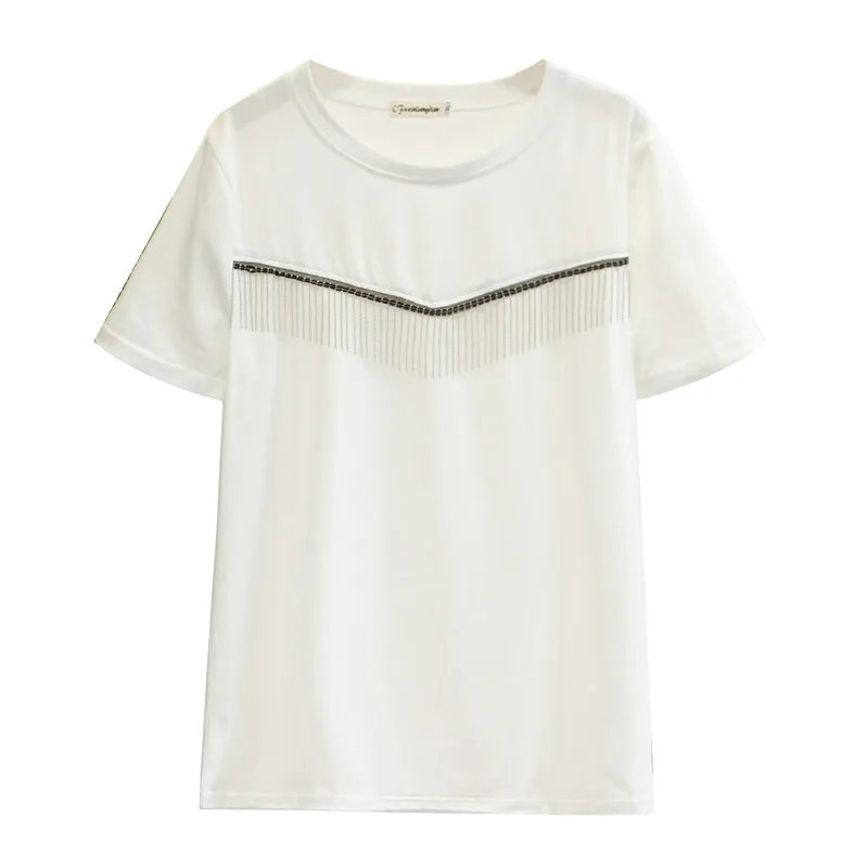 Женская футболка с коротким рукавом Повседневная и модная размера плюс | одежда