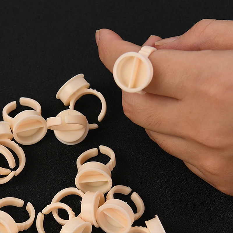 Кольцо для татуировки бровей 100 шт. микроблейдинг пигмент клей держатель