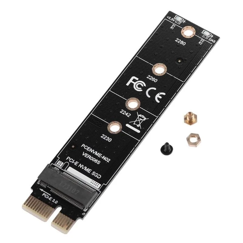 

Адаптер PCIE-M.2 NVMe SSD, M2 PCIE X1 Raiser PCI-E PCI Express 1X M Φ поддержка 2230 2242 2260 2280 M.2 NVMe SSD