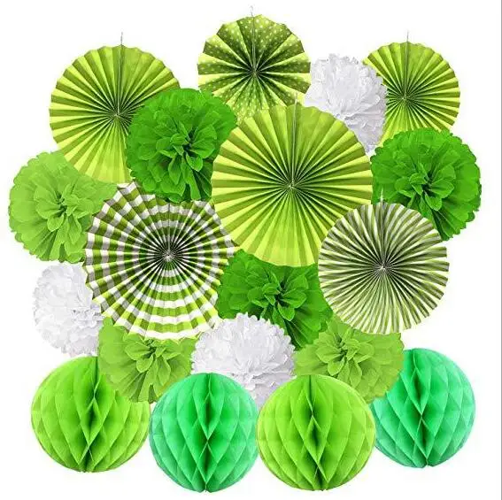 Новинка 19 шт./компл. подвесной бумажный веер смешанных размеров для свадебной