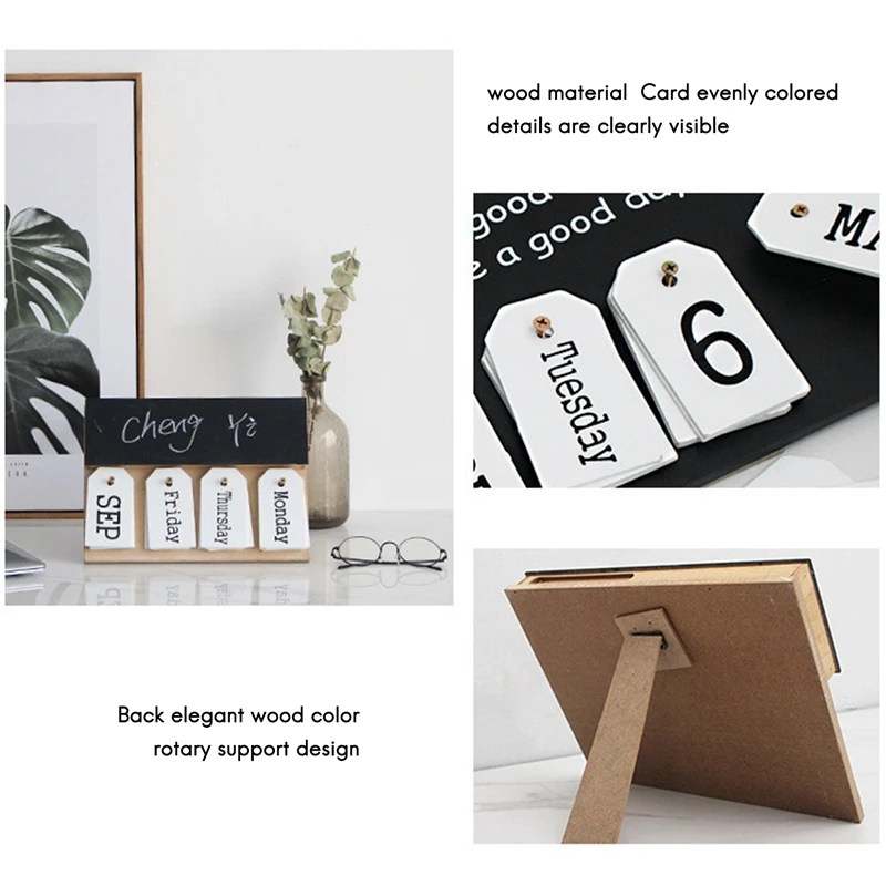 

Card Perpetual Calendar Desktop Hanging Date Cards Ornament Wall Desktop Calendar for Office Cafe Home Decoration