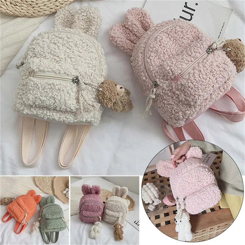 Fashion Kids Girl School Bag Backpack Rucksack Child Students Fleece Shoulder Bags | Багаж и сумки