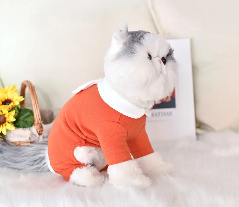 

New cute pet clothes cat dog clothes autumn and winter warm four-legged clothes