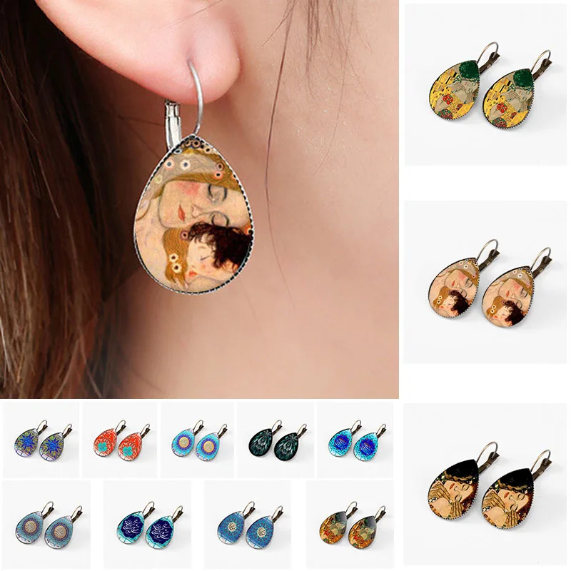Живопись Ван Гога серьги оптовая продажа звездная серия Peersonalized Короткие Европа