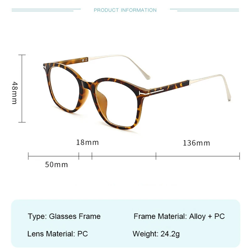 

Ahora Oversized Optical Myopia Eye Glasses Frame for Women&Men Fashion Leopard Large Frames Eyewear Spectacles