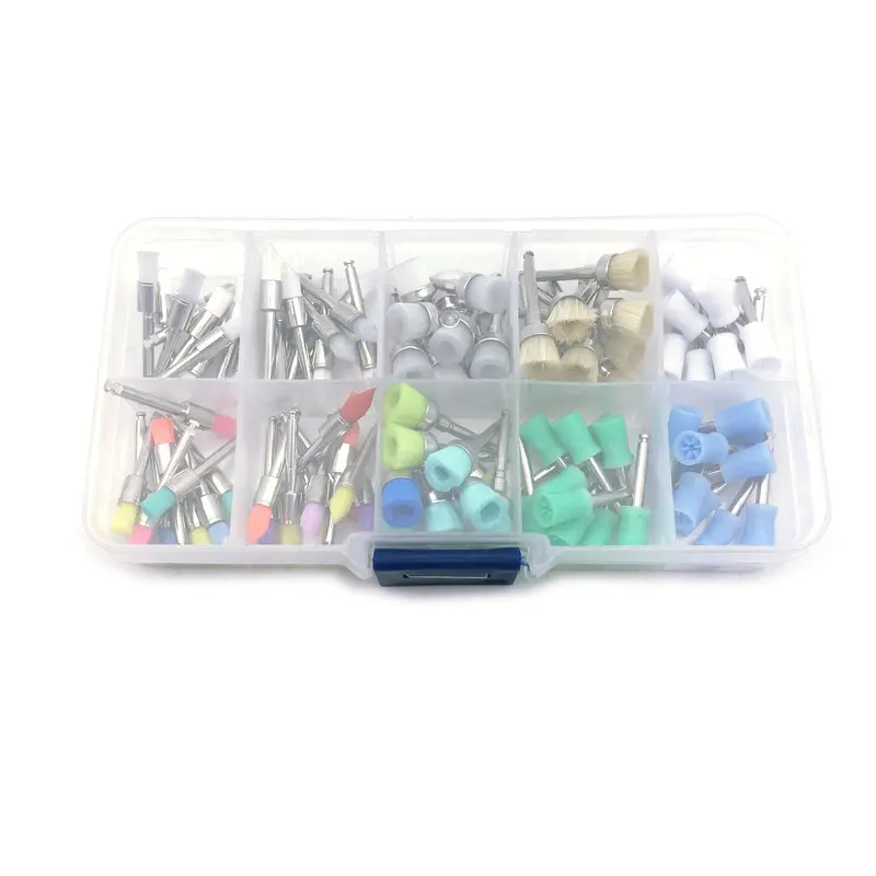 100 шт. набор для полировки зубов устройство прорезиненная нейлоновая щетина