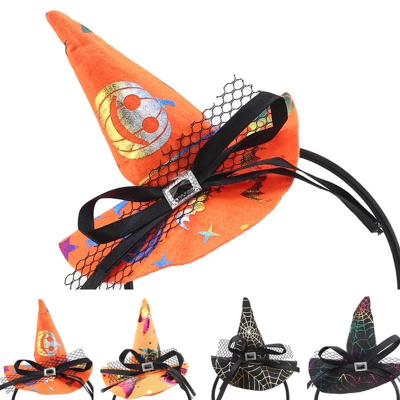 Повязка на голову в виде тыквы для Хэллоуина оранжевый головной убор ведьмы