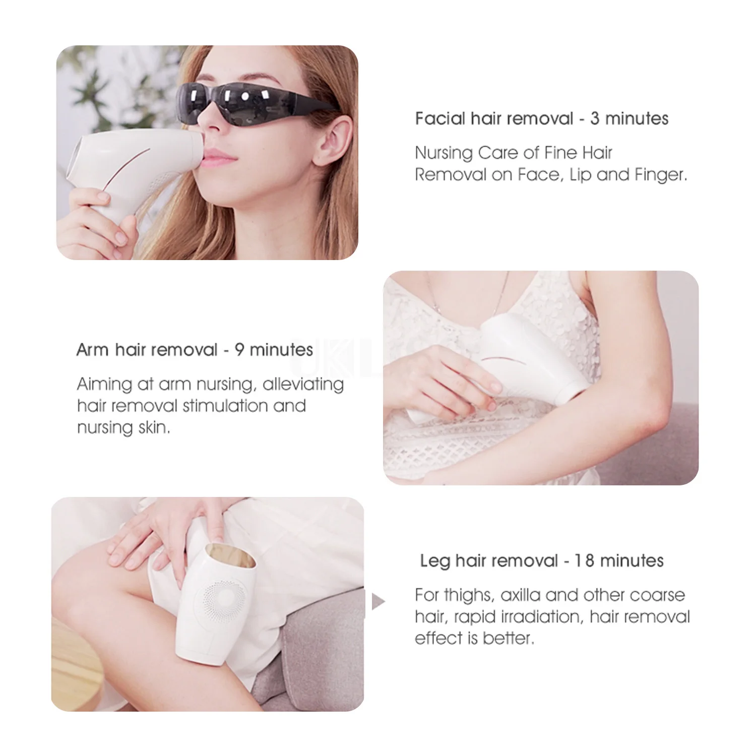 

UKLISS Electric Depilatory Laser Hair Epilator Permanent Hair Removal Laser IPL Shaver Women Hair Remover Household Skin Removal