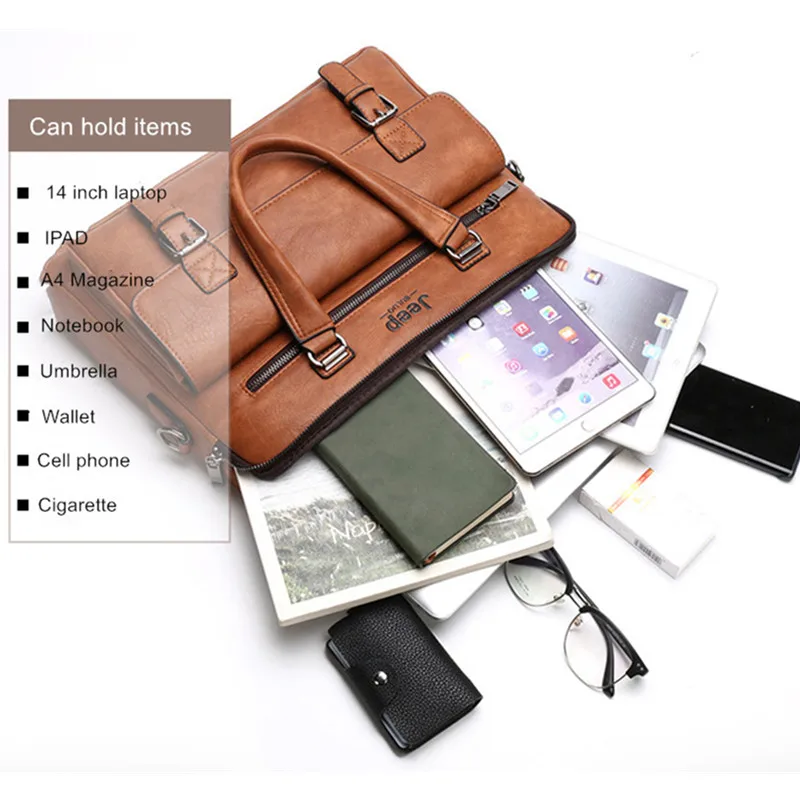 JEEP BULUO Men's Briefcase Bags For 14