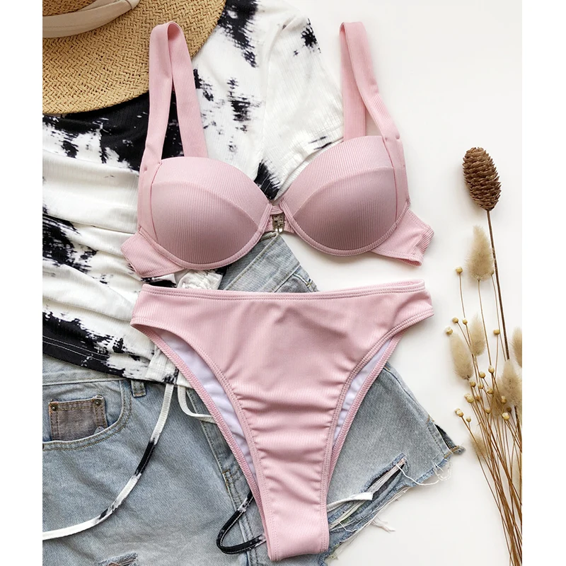 

MYTENG Sexy Leopard Print 2 Piece Set Women Swimsuit Bikini Push Up Underwire Swimwear Summer Beachwear Biqiuni New Bathing Suit