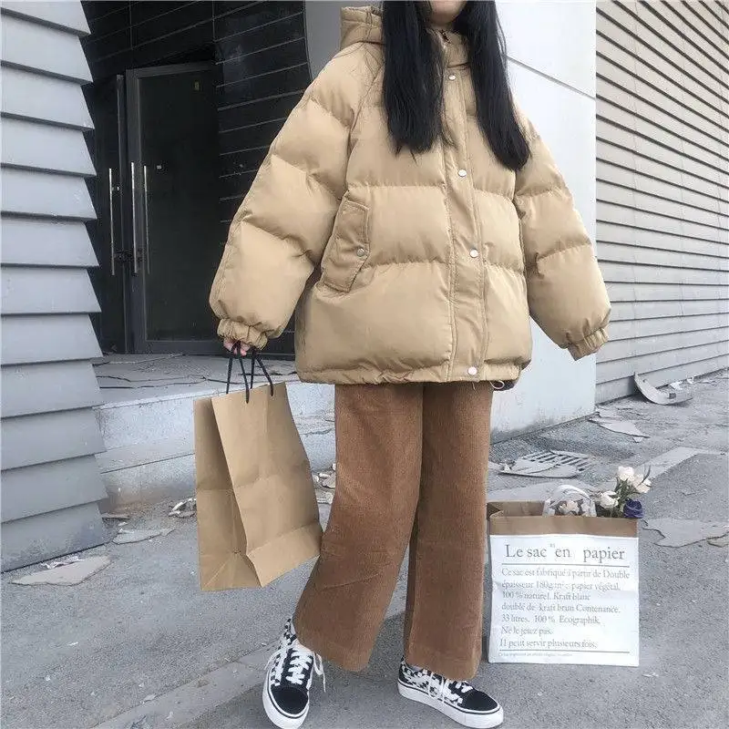 

Winter Coat Women Jacket Parkas Thick Autumn Black Oversized Purple Puffer Bubble Hooded Harajuku Clothes Loose Drop Shipping