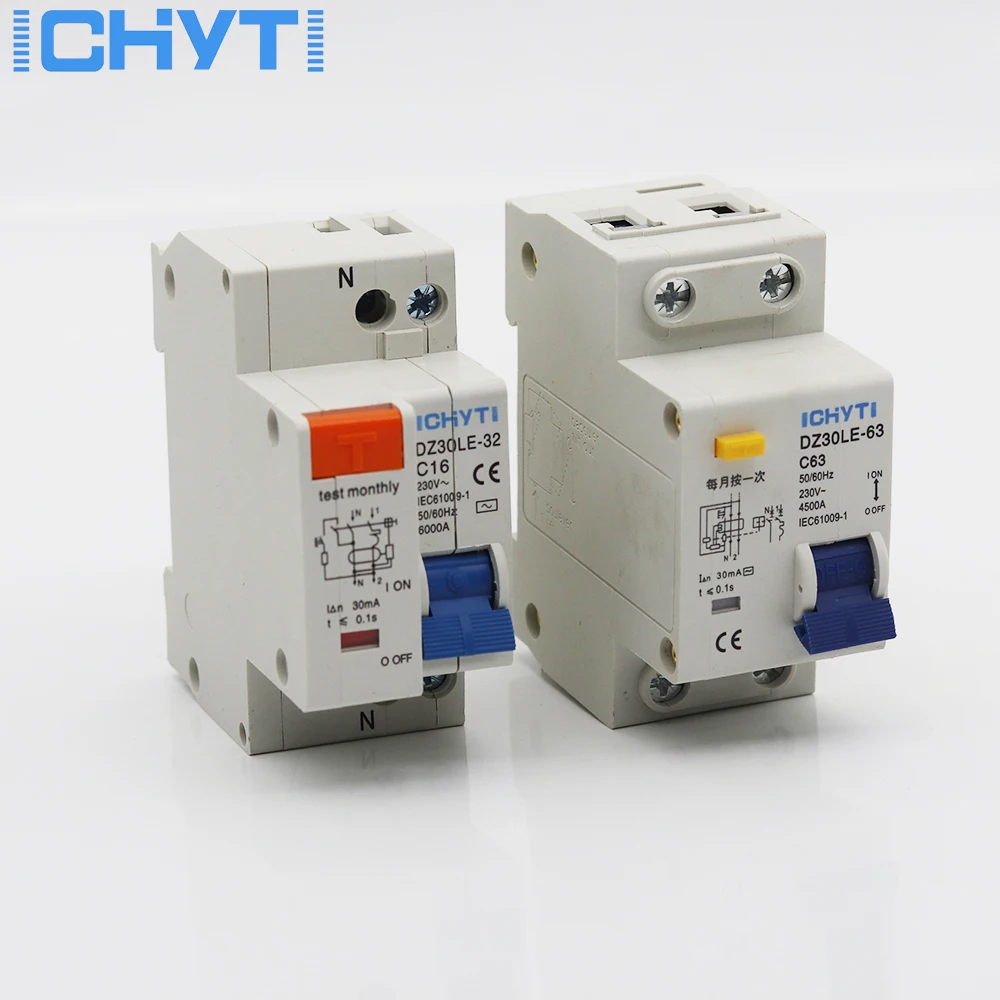 DZ30LE TPNL DPNL 230V 1P + N автоматический выключатель с 10A 16A 20A 32A защита от утечки тока RCBO RCCB