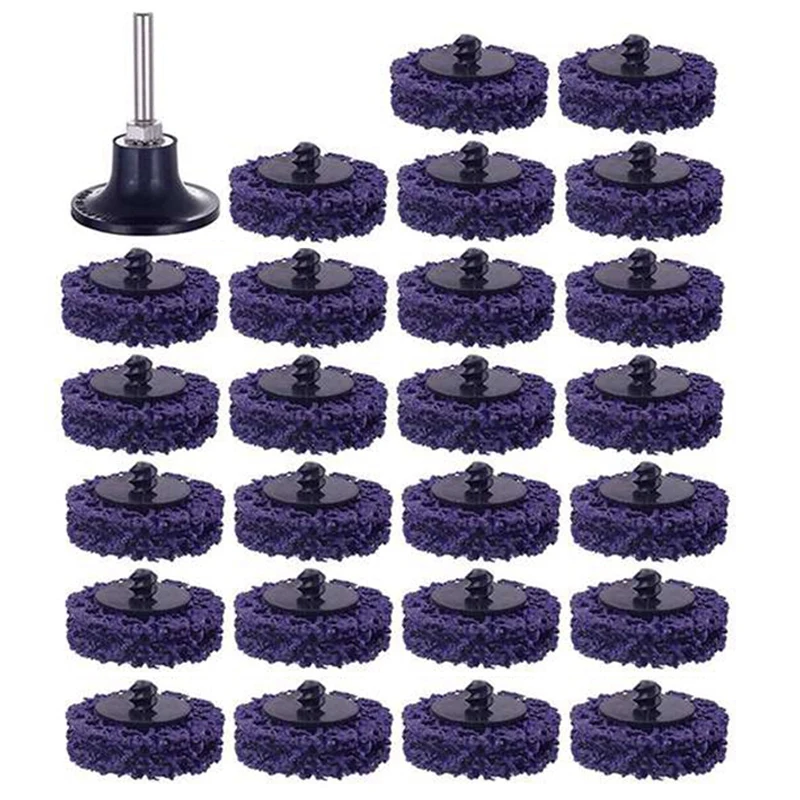

Диски Быстросменные фиолетовые для удаления краски и ржавчины, 25 шт., 2 дюйма, 50 мм, с 1 держателем