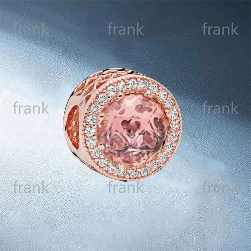 

781725NBP Rose Radiant Hearts Charm, Brown Crystal & Clear CZ
