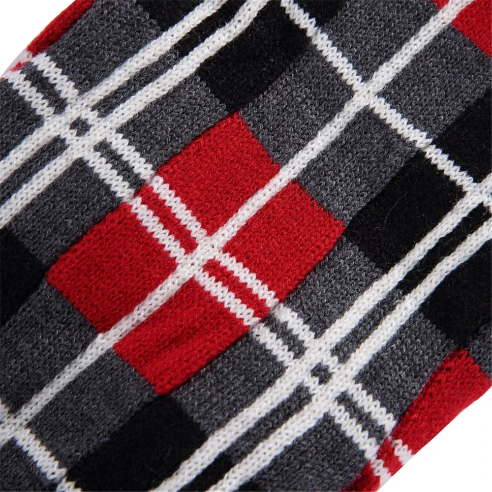 Вязаный свитер для щенка собаки кошки теплые зимние классические клетчатые