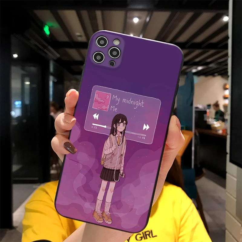 

For iPhone Love Music Anime Print Soft Matt Apple Case 6 7 8 11 12 Plus Pro X XR MAX 2021 Cover