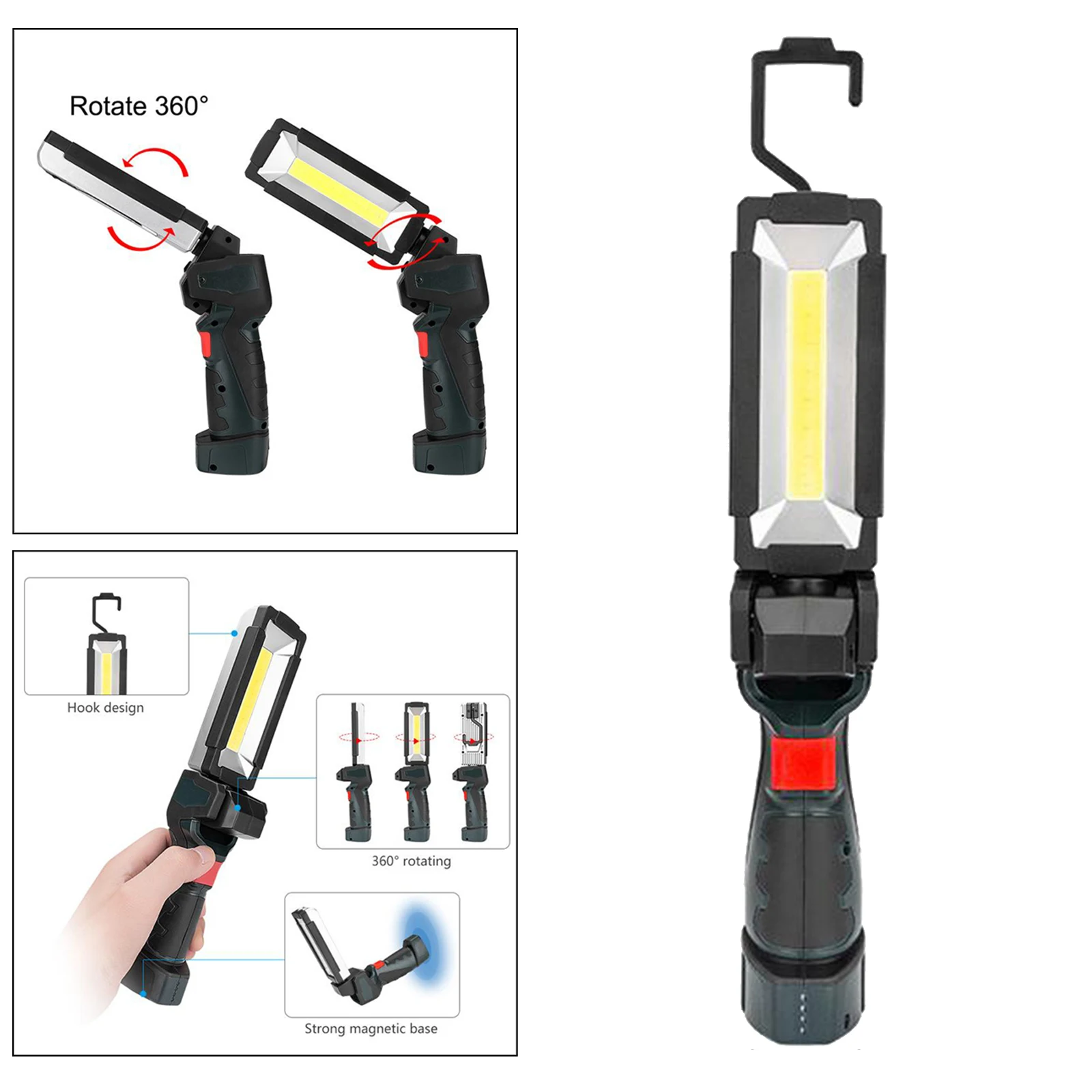 

Emergency COB LED Work Light Inspection Lamp Magnetic Base 360 Degree Rotate