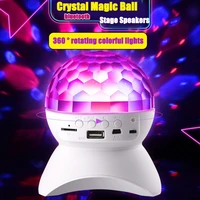 wireless bluetooth speaker stage light rgb led crystal ball effect light dj club disco party lighting rechargeable usbtffm