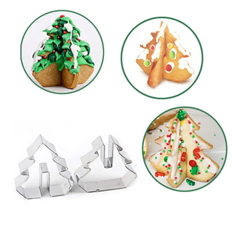 8 шт./компл. 3D форма для печенья Рождественская трехмерная из нержавеющей стали
