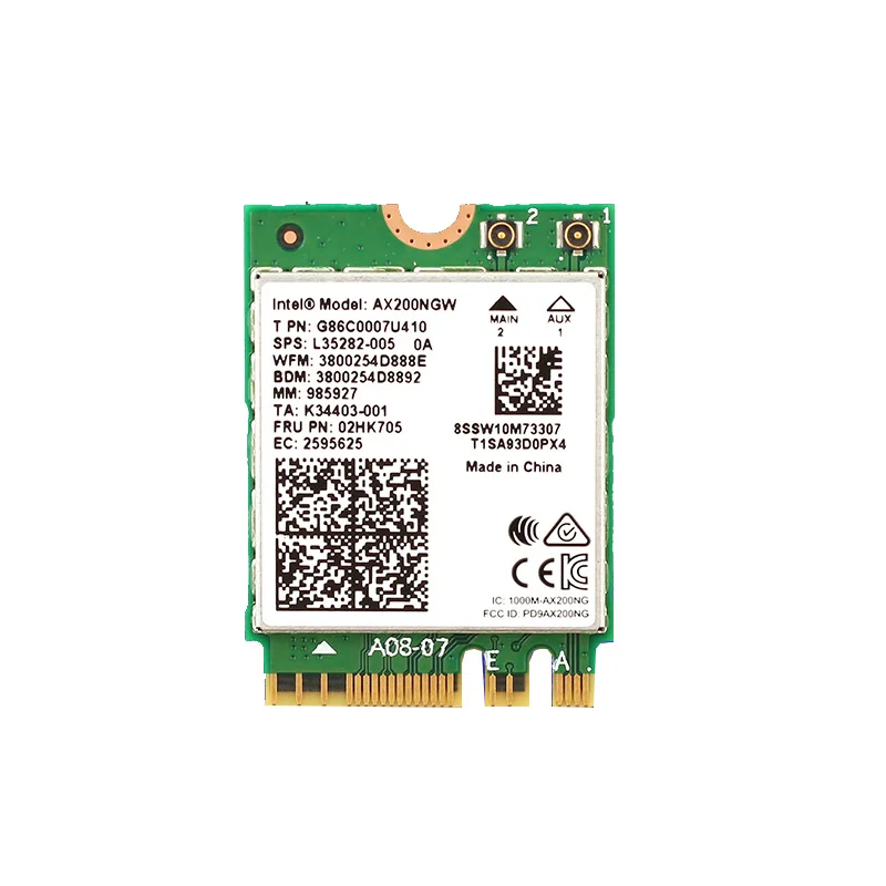 Only network card Беспроводная-AC AX200 802.11ac/ax 2400 Мбит/с настольная PCI-E 1X wifi карта для Intel AX200NGW адаптер+ Bluetooth 5,0 Mu-mimo - Цвет: Only network card