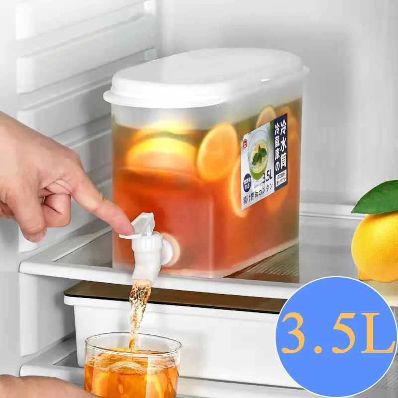 

3.5/5L Water Jug With Faucet Cool Water Bottle Fruit Teapot Lemon Juice Cold Water Jug Refrigerator Kettle Pot Kitchen Drinkware