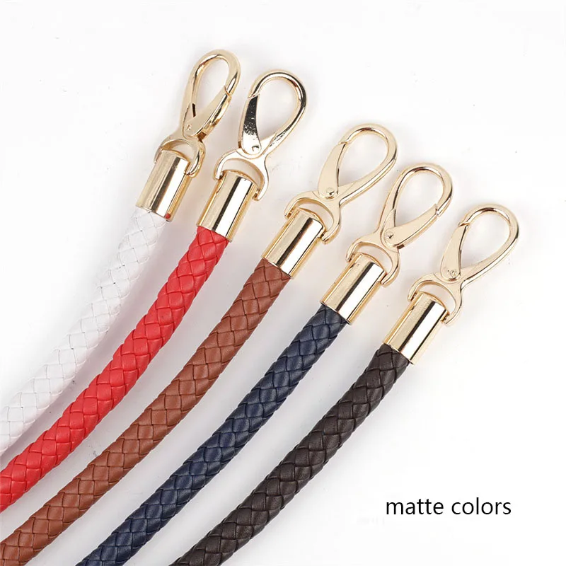 1Pair 60cm Imitation Leather PU Bag Hand Handle Black PU Braided Short Strap Handbag Shoulder Strap Belt DIY Bag Parts Accessory