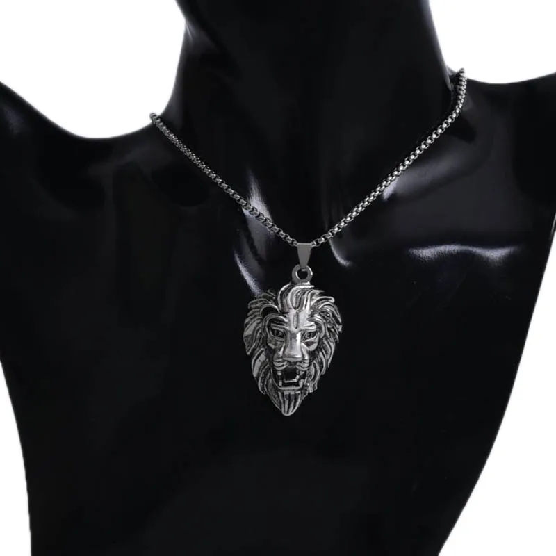 Цепочка с подвеской в виде головы льва из нержавеющей стали | Украшения и