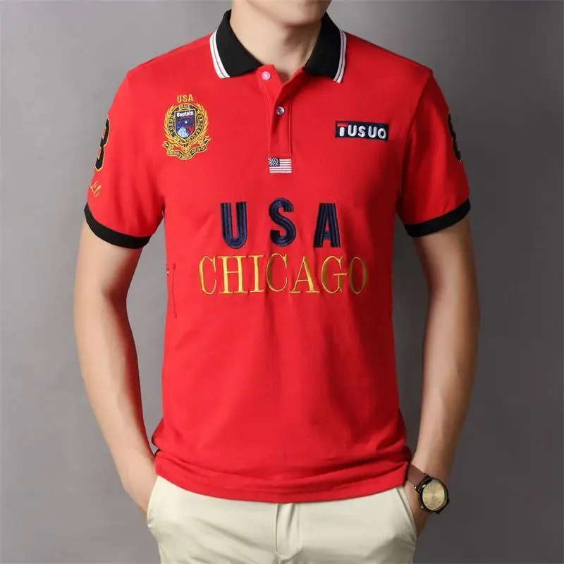 

2022 Summer Casual Male Fashion Brand Short Sleeve Cotton Turn Down Collar Loose Polo Shirt Men Plus Size Clothing Size S-6XL