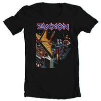 zaxxon t shirt retro vintage arcade video game 1980s black cotton graphic tee