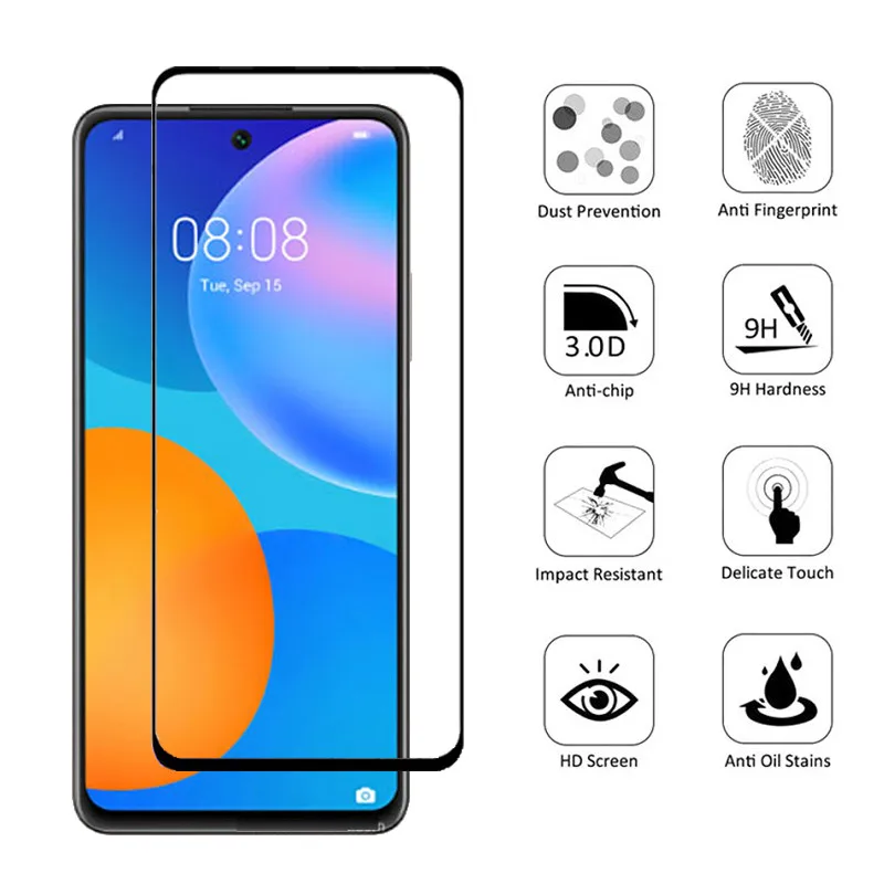 

5-in-1 P Smart 2021 GlassScreen Protector For Huawei P Smart 2021 Case Glass For Huavei PSmart 2021 6.67" Protective Glasses