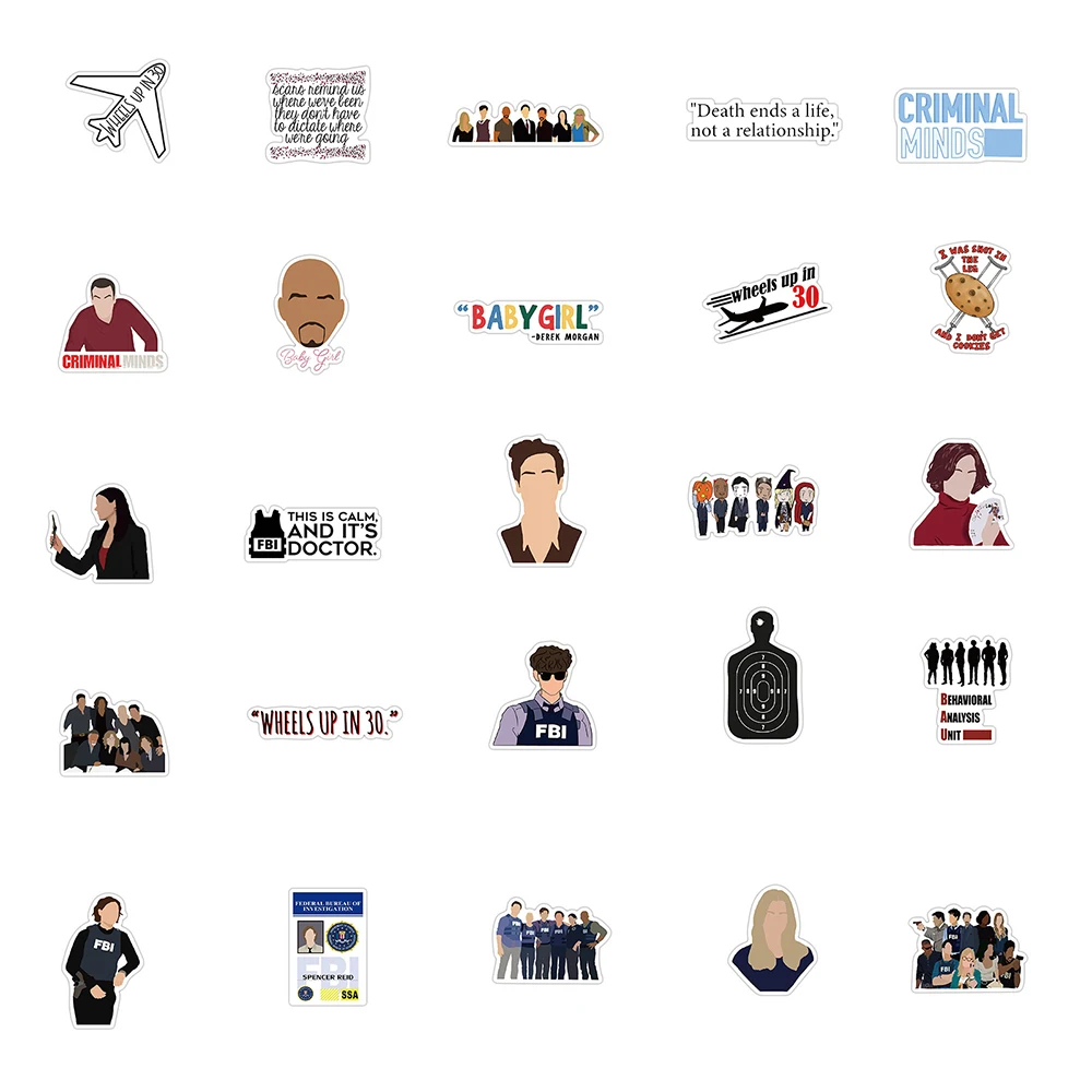 10 Вт 30 50 шт Мыслить как преступник ТВ показать Стикеры s ноутбук гитары Чемодан