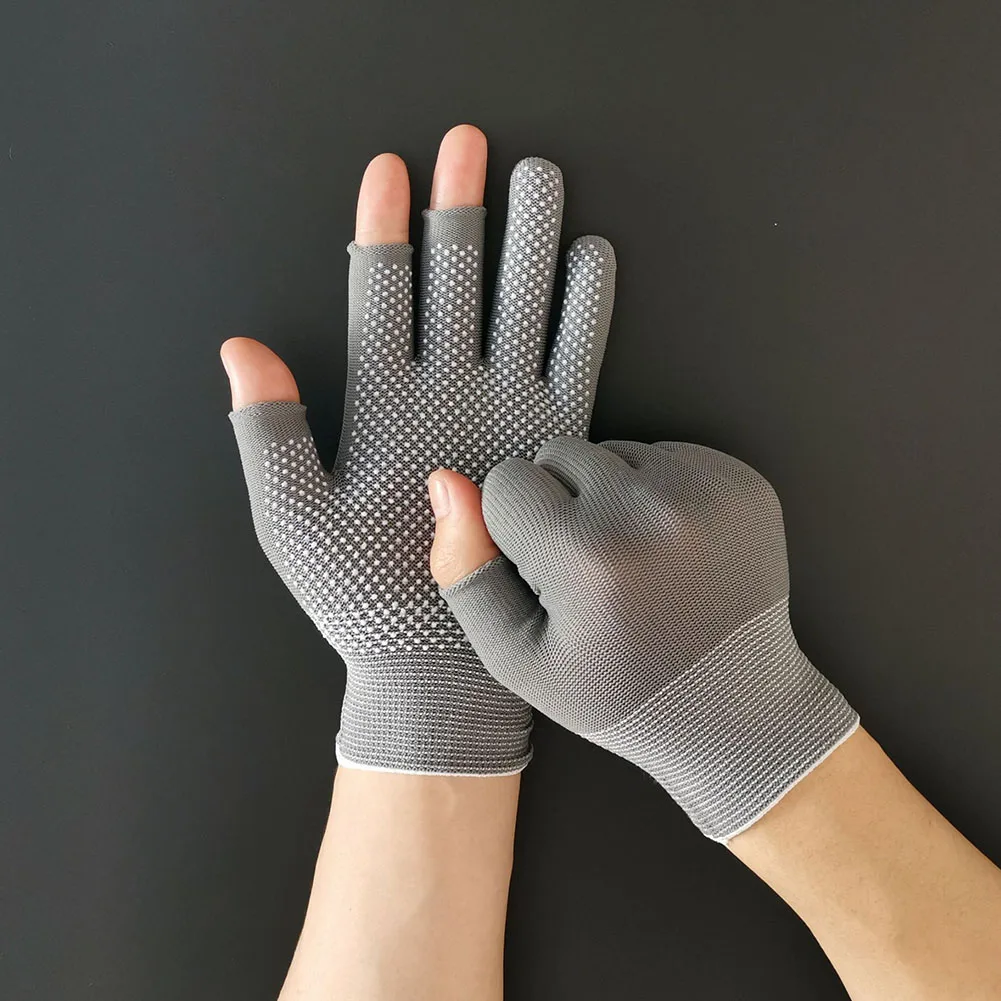 

3 Cut Fingers Gloves Non-slip Fishing Gloves Cool And Breathable Sunscreen Opening Fingerless Glue Non-slip Cycling Sports
