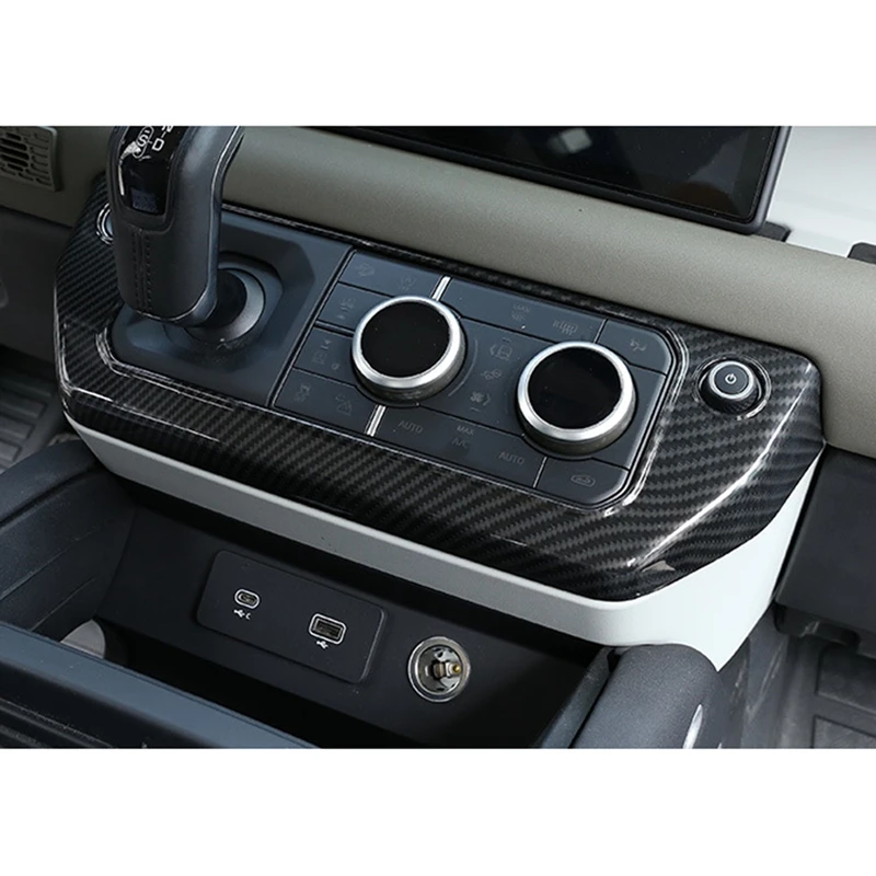

Car Carbon Fiber Center Console Air Condition Mode Button Cover Trim for Land Rover Defender 110 2020