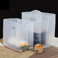 50pcs plastic frosted snowflake pattern coffee bread shop bakery cookies pastry nougat food takeaway handbags packaging bags