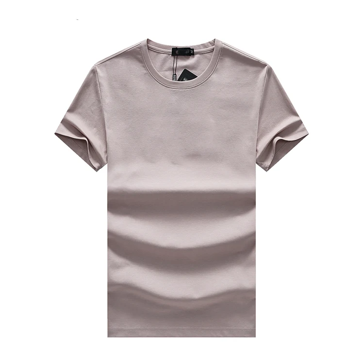 

209 new Europe Size Solid color 100% Cotton T Shirt Mens Black White T-shirts 2019 Summer free shipping