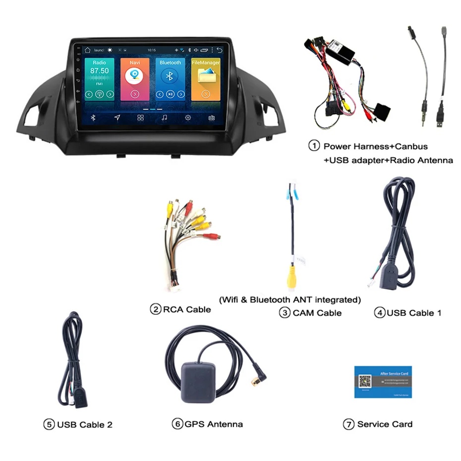 9 дюймовый 2.5D IPS закаленный HD мультисенсорный экран Android 8 1 NAVI для Ford kuga/C-MAX 2013-2017 с BT
