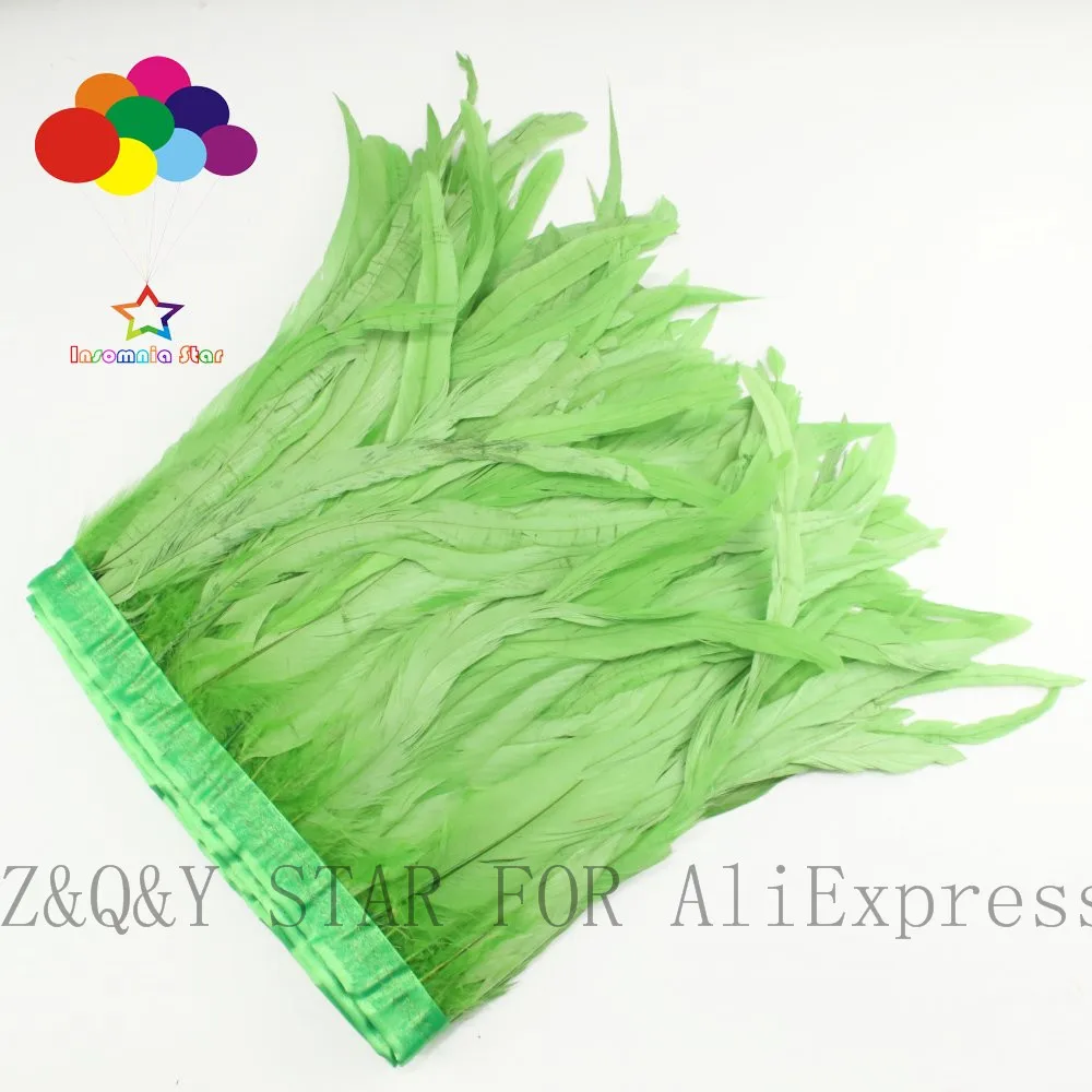 Pluma de cola de gallo Natural 20-25CM te&ntilde;ido fruta verde DIY joyer&iacute;a artesan&iacute;a mostrar Ropa Accesorios pluma-0