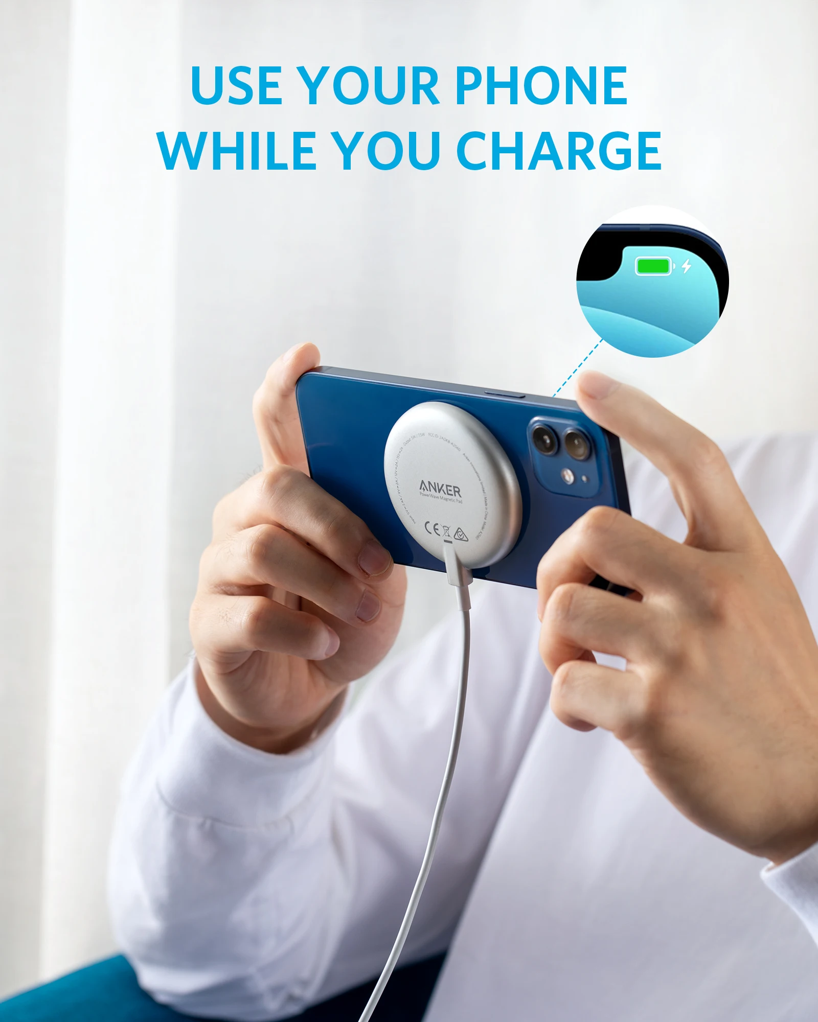 magnetic wireless charger anker wireless charger with 5ft built in usb c cable powerwave magnetic padno ac adapter free global shipping