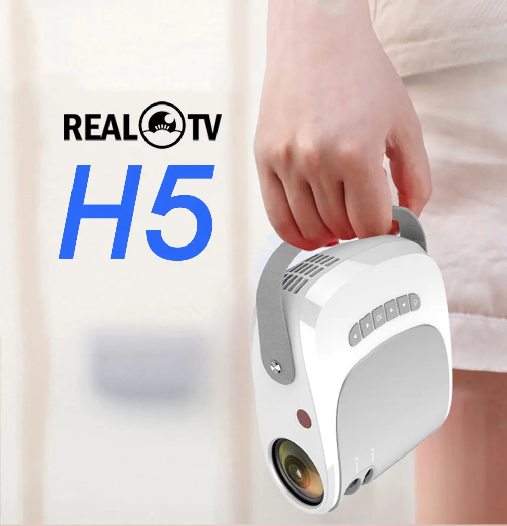 Реальный ТВ H5 HD проектор Поддержка 1080p 4000 люмен Android WIFI Bluetooth Портативный