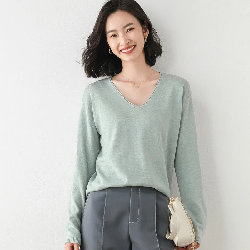 

2021 Autumn Winter Knitted Sweater Women Solid Pullover Sweaters Shirt Long Sleeve Top Jumper Soft Pull Femme Casual Clothes