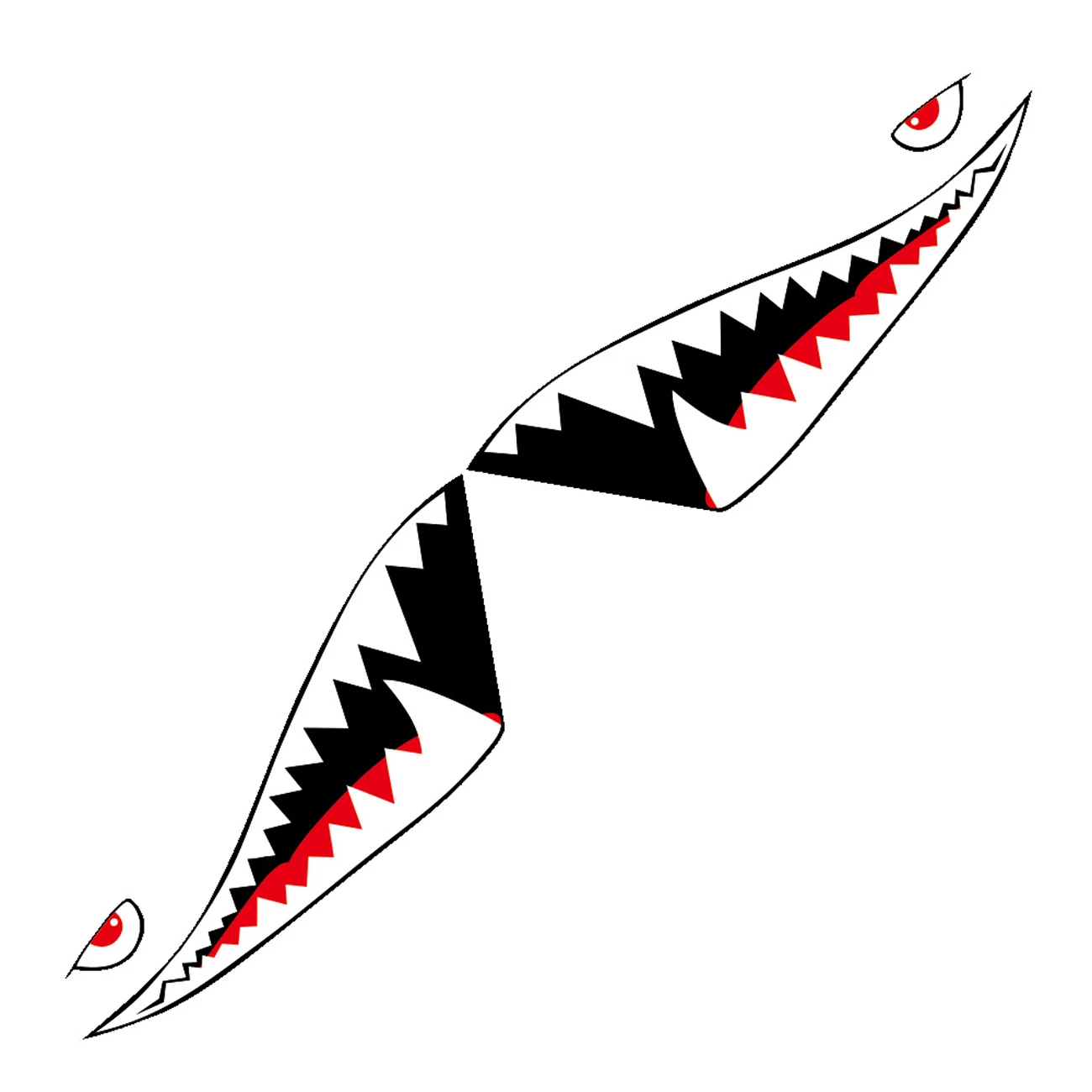 

1 Pair Red Grey Shark Mouth Tooth Teeth Reflective Sticker Vinyl Auto Car Cool Refiting Exterior Decal For Side Door Car Styling