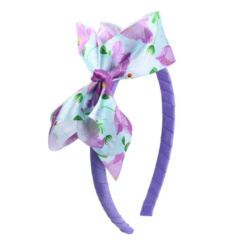 Purple headband Meimile цветок повязки для волос ребенка повязки голову-большой бант для девочек красивый бант аксессуары для волос темно-синий - Цвет: Purple headband